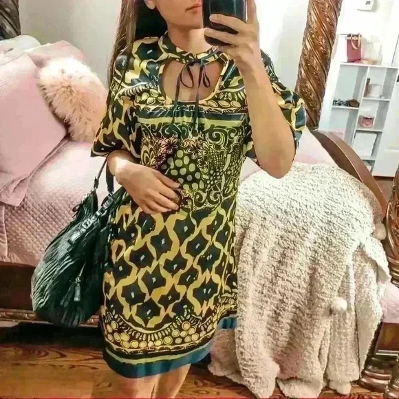 Just Sweet Multi Patterned Silk Dress - Picture 4 of 15